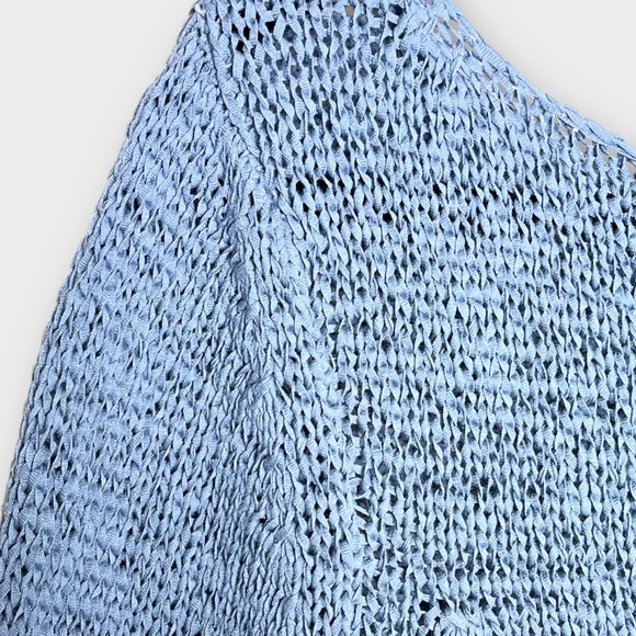 CALVIN KLEIN coastal blue beachy loose knit ballet neck sweater size XL - Picture 4 of 5